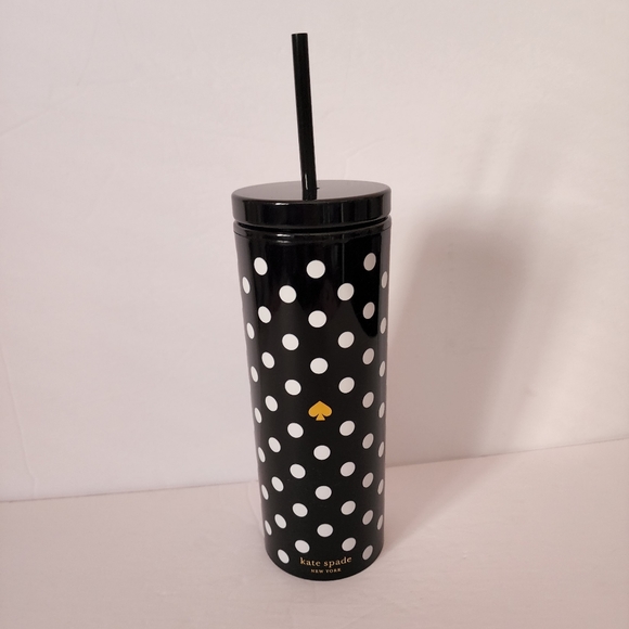 kate spade Other - Kate Spade New York Insulated Tumbler with Reusable Silicone Straw, Black 20 oz